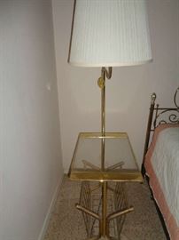 brass & glass lamp table