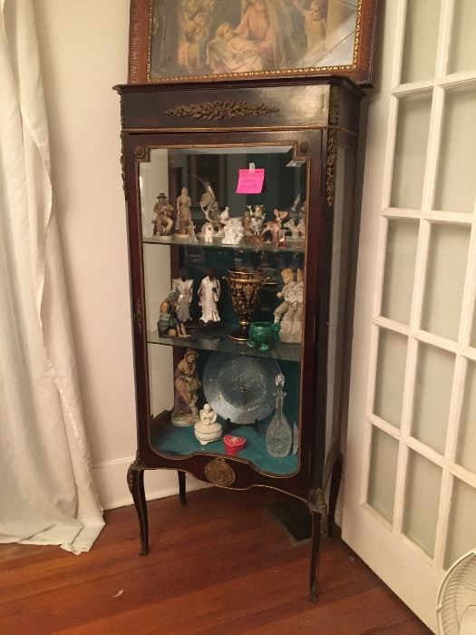 Antique French curio cabinet with ormolu details