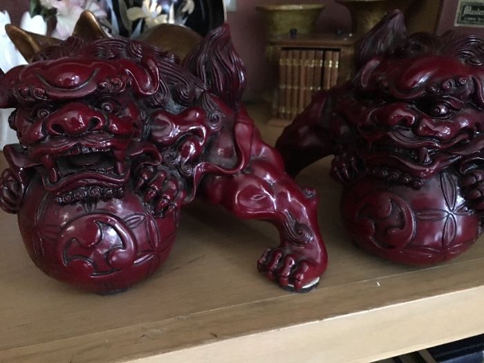 Pair of Foo Dogs/Guardian Lions