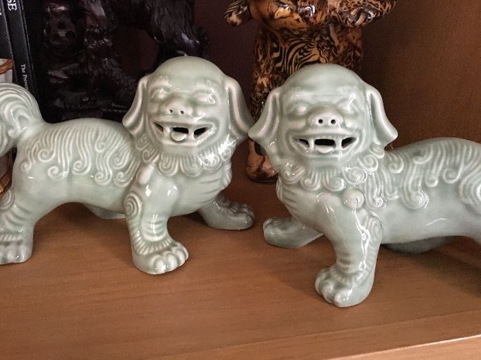 Pair of Foo Dogs/Guardian Lions