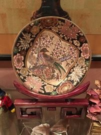 Beautiful Asian Plate on Stand