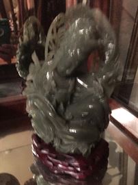 Quan Yin Jade Figurine on Stand
    (Handcarved)
    
