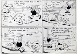 WALT DISNEY PRODUCTIONS - Original Comic Book & Comic Strip Artwork - MCMLXXXIII. DONALD DUCK & SCROOGE MCDUCK in "Grandma Quits" Page 1, Panel 2 - INKS