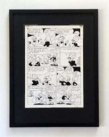 WALT DISNEY PRODUCTIONS - Original Comic Book & Comic Strip Artwork - MCMLXXXIII. DONALD DUCK & SCROOGE MCDUCK in "Grandma Quits" Page 10 of 10, Full Panel - INKS (Framing Materials Sold Separately)