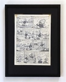 WALT DISNEY PRODUCTIONS - Original Comic Book & Comic Strip Artwork - MCMLXXXIII. DONALD DUCK in "Grandma Quits" Page 2 of 10, Full Panel - INKS and Pencils (Framing Materials Sold Separately)