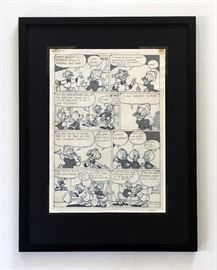 WALT DISNEY PRODUCTIONS - Original Comic Book & Comic Strip Artwork - MCMLXXXIII. DONALD DUCK in "Grandma Quits" Page 10 of 10, Full Panel - INKS and Pencils (Framing Materials Sold Separately)