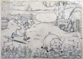 WALT DISNEY PRODUCTIONS - Original Comic Book & Comic Strip Artwork - MCMLXXXIII. DONALD DUCK in "Grandma Quits" Page 1 of 10, Panel 1 - PENCILS