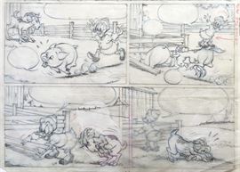 WALT DISNEY PRODUCTIONS - Original Comic Book & Comic Strip Artwork - MCMLXXXIII. DONALD DUCK in "Grandma Quits" Page 1 of 10, Panel 2 - PENCILS