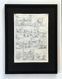 WALT DISNEY PRODUCTIONS - Original Comic Book & Comic Strip Artwork - MCMLXXXIII. DONALD DUCK in "Grandma Quits" Page 2 of 10, Full Panel - PENCILS (Framing Materials Sold Separately)
