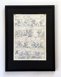 WALT DISNEY PRODUCTIONS - Original Comic Book & Comic Strip Artwork - MCMLXXXIII. DONALD DUCK in "Grandma Quits" Page 10 of 10, Full Panel - PENCILS (Framing Materials Sold Separately)