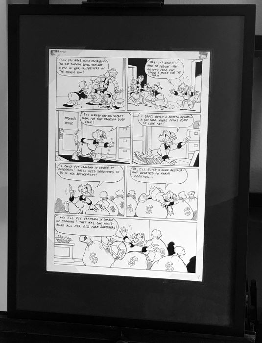 Disney Original Comic Book and Comic Strip Artwork Page 8 - Donald Duck and Duck McScrooge - (Framing Materials Sold Separately)
