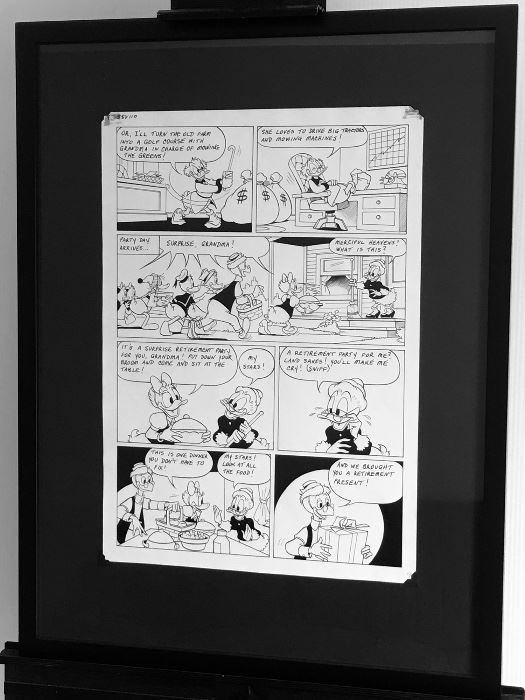 Disney Original Comic Book and Comic Strip Artwork Page 9 - Donald Duck and Duck McScrooge - (Framing Materials Sold Separately)