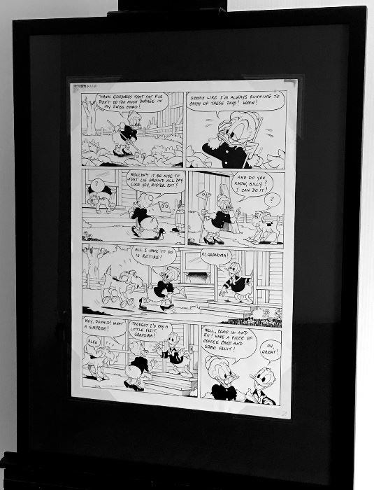 Disney Original Comic Book and Comic Strip Artwork Page 2 - Donald Duck in Grandma Quits - (Framing Materials Sold Separately)