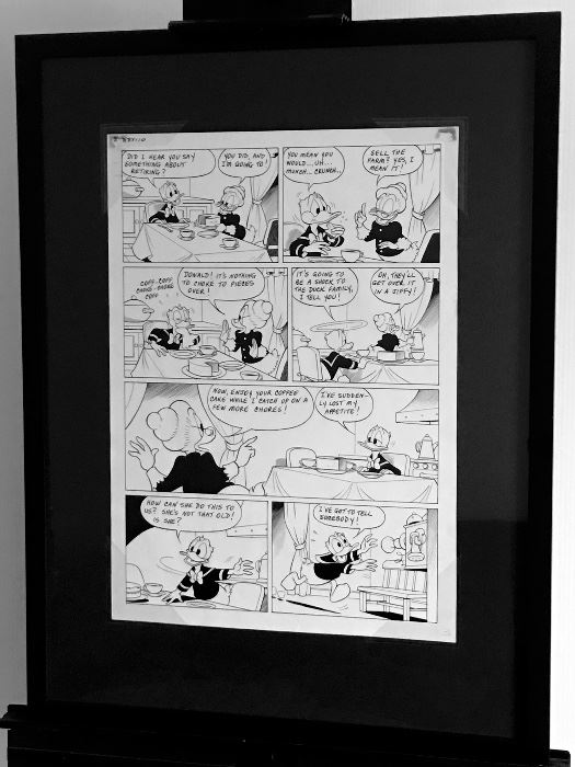 Disney Original Comic Book and Comic Strip Artwork Page 3 - Donald Duck in Grandma Quits - (Framing Materials Sold Separately)