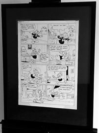 Disney Original Comic Book and Comic Strip Artwork Page 4 - Donald Duck in Grandma Quits - (Framing Materials Sold Separately)