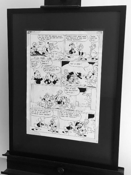 Disney Original Comic Book and Comic Strip Artwork Page 7 - Donald Duck in Grandma Quits - (Framing Materials Sold Separately)