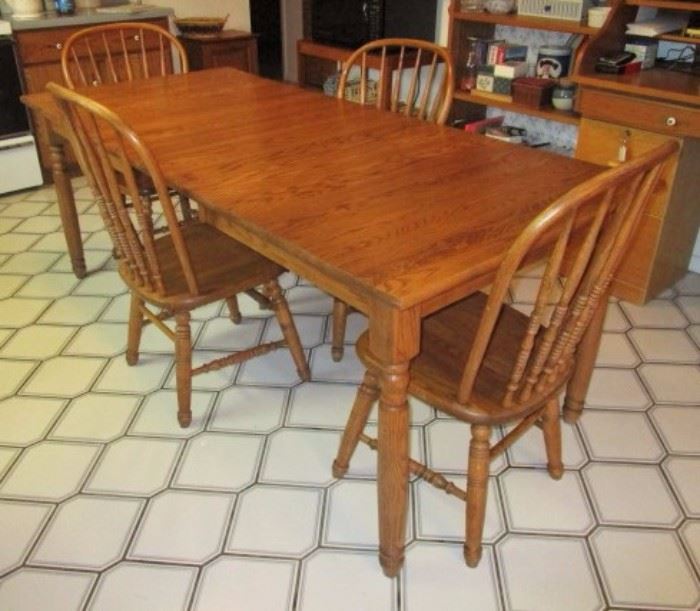 Rectangular kitchen/dining table & chairs, like a harvest table