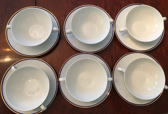Arzberg cream soups set of 6 with underplates