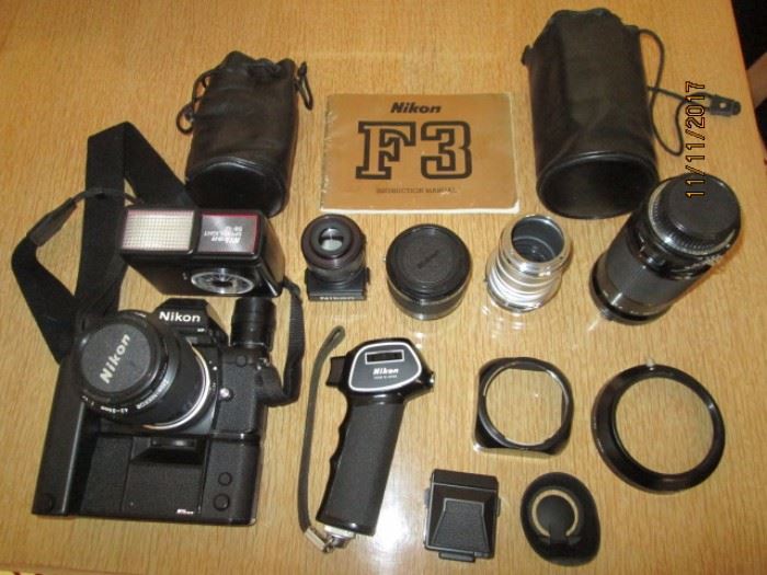 Nikon F3 camera and accessories