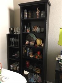 Bookcases with vintage collectibles