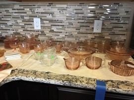 Pink depression glass - various patterns