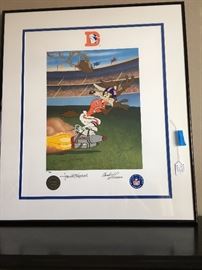 McKimson Broncos signed and numbered Loony Tunes print