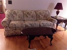 Upholstered floral sofa