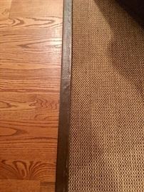 Sisal rug w/brown leather border