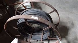 Metal wheel hose reel w/ hose