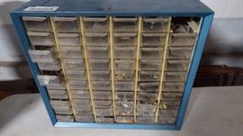 Hardware storage cabinet w/ contents