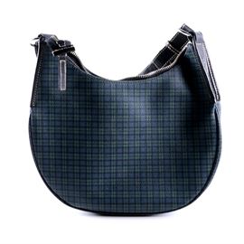 Lauren Ralph Lauren Plaid Coated Canvas Shoulder Bag: A Lauren Ralph Lauren plaid coated canvas shoulder bag. This bag features an adjustable strap, silver tone hardware, an exterior pocket, zipper closure, canvas lining and an interior zipper pocket. It is labeled to the interior by the manufacturer.