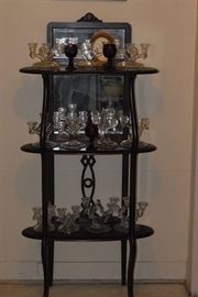 Art Nouveau mahogany mirrored etegere