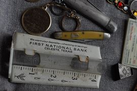 First National Bank thermometer, Celeste, Texas