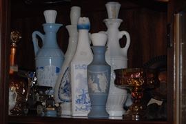 Several vintage decanters