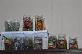 Peanuts, Disney and other collectible juice glasses