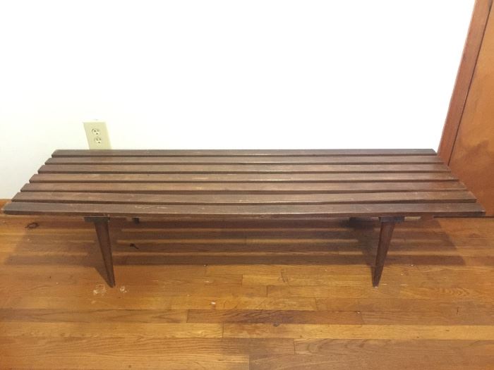 Mid-century slat bench table