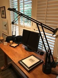 Hall table or desk, desk lamps