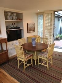 Made in Italy for Crate & Barrel drop leaf table with four chairs