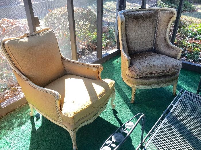 Vintage arm chairs -need to be re upholstered, but great bones!