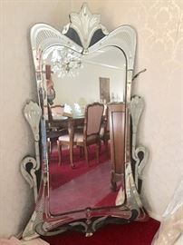 Clear Venetian Art Deco mirror 
