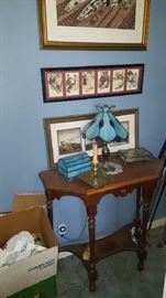 End Table, Leaded glass lamp , Art & More