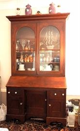 Antique Secretary / China Hutch, 99"H x 53.75"W x 26"D, Original Casters