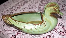 Frankoma Plainsman Green 12" Duck Flower Pot, #208