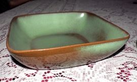 Frankoma Plainsman Green 8" Square Salad Serving Bowl, Qty 2