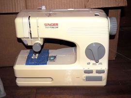 Vintage Singer Tiny Tailor Portable Sewing Machine, Threads, Buttons, And More