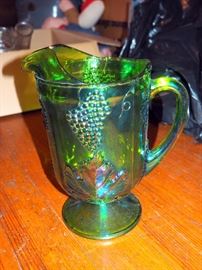 Carnival Glass Grape Leaf 10" Pitcher