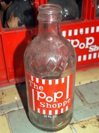 The Pop Shoppe Glass 10 Oz Bottles, Qty 48, With Original Crates, Qty 2 Crates
