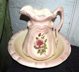 Rose Pitcher & Ewer, With Spare Basin
