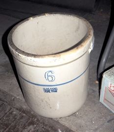 Blue Band Stoneware #6 Crock