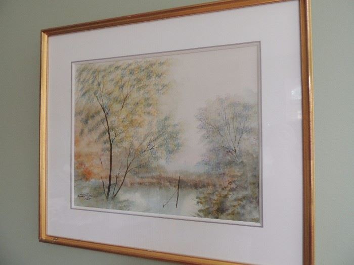 water color by artist Rives, purchased in Paris